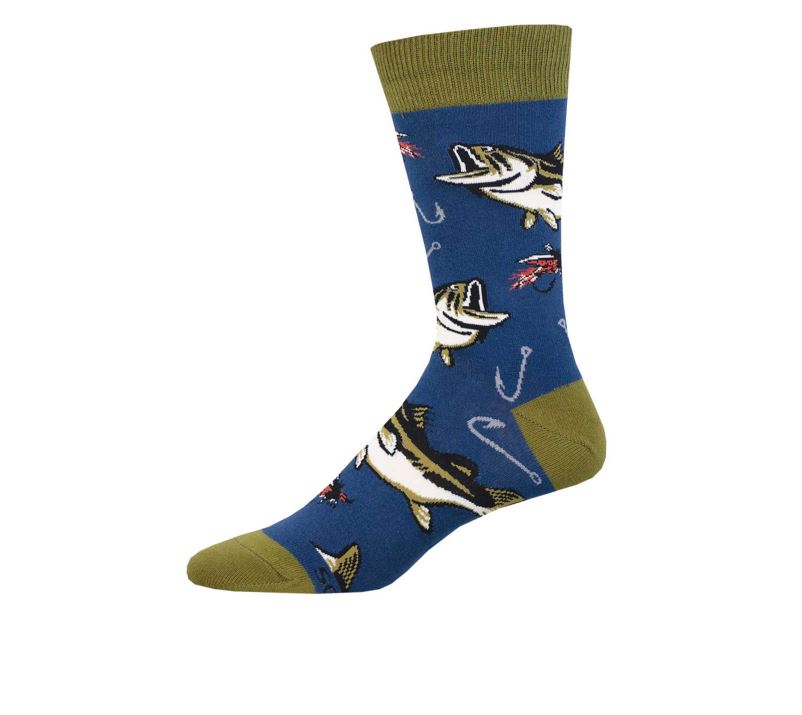 Sockmith Blue All About the Bass Men's Crew Socks MNC3227-NAV