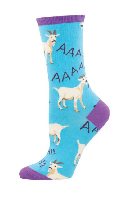 Socksmith Blue Screaming Goats Women's Crew Socks WNC2014-BLU