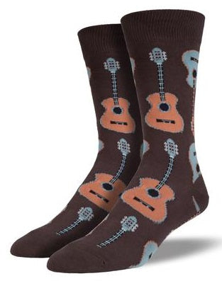 SockSmith Brown Mens Guitar Socks MNC202-BRO