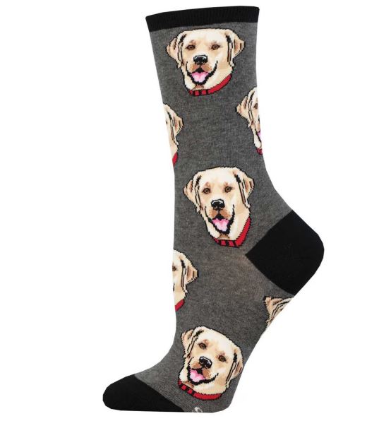 Socksmith Charcoal Labrador Women's Crew Socks WNC3079-CHH
