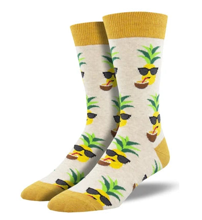 Socksmith Gold Aloha Pineapple Mens Socks MNC2240-HIV