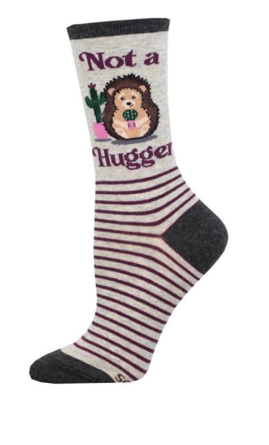 Socksmith Gray Heather Not a Hugger Women's Crew Socks WNC3084-HEG
