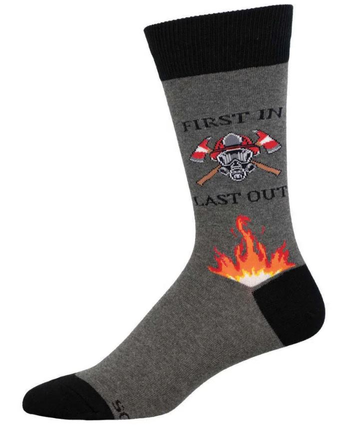 Socksmith Grey First In Last Out Men's Socks MNC3381