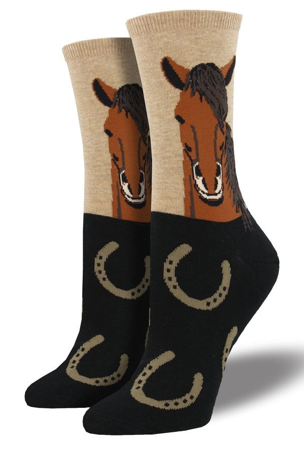 SockSmith Hemp Womens Horse Portrait Socks WNC760-HEM