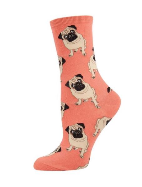 SockSmith Peach Women's Pugs Socks WNC338-PCH
