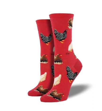 SockSmith Red Hen House Womens Socks WNC774-RED
