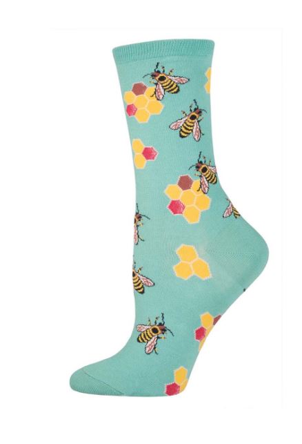 Socksmith Seafoam Busy Bees Womens Socks WNC428-SFM