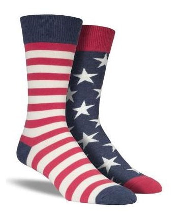 SockSmith Vintage Red White and Blue Mens Flag Socks MNC337