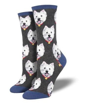 SockSmith Women's Charcoal Westies Socks WNC1903