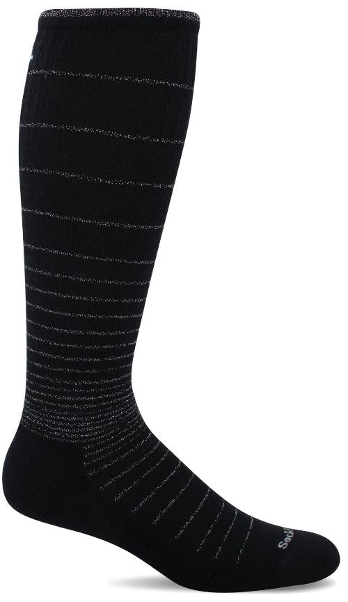 SockWell Black Sparkle Women's Circulator - Moderate Graduated Compression Socks SW1W