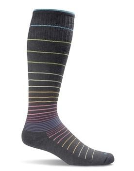 SockWell Black Strip Women's Circulator - Graduated Compression Socks SW1W