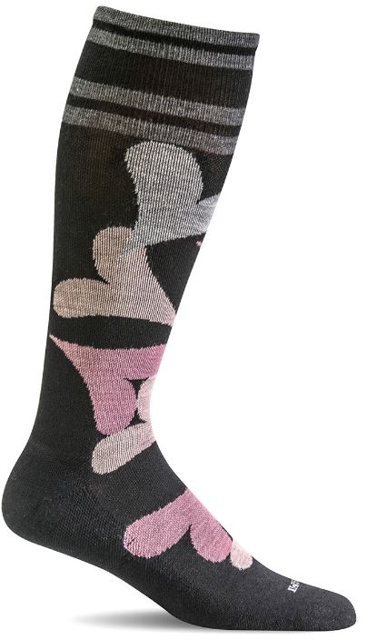 SockWell Black Womens Love Lots Graduated Compression Socks SW71W-900