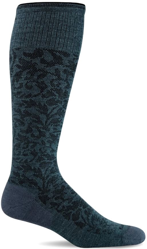 SockWell Blue Ridge Women's Damask - Moderate Graduated Compression Socks SW16W