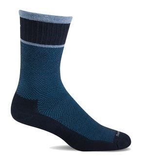 SockWell Navy Men's Plantar Cush Crew Firm Compression Socks SW29M-600