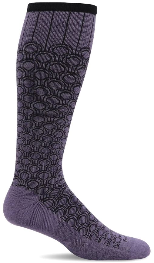 SockWell Plum Women's Deco Dot - Moderate Graduated Compression Socks SW128W