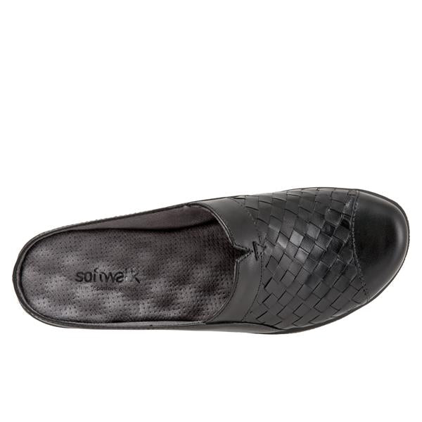 Softwalk Black San Marcos Woven Womens Comfort Slip On Shoes S1366-001
