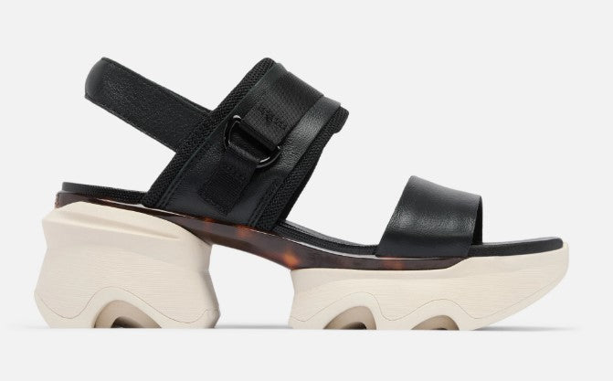 Sorel Black/Chalk Kinetic Impact Slingback Heel Women's Sandals 2030481012