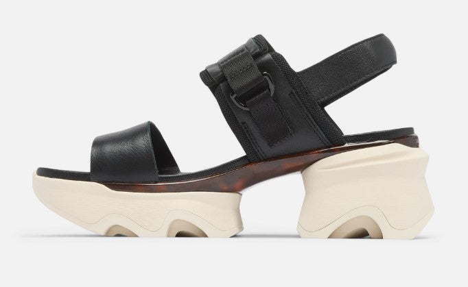 Sorel Black/Chalk Kinetic Impact Slingback Heel Women's Sandals 2030481012