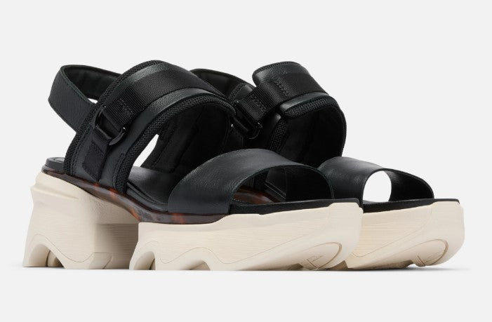 Sorel Black/Chalk Kinetic Impact Slingback Heel Women's Sandals 2030481012