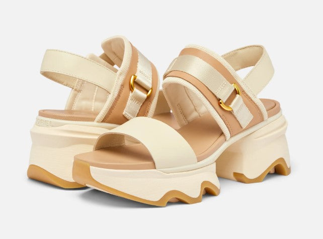 Sorel Honey White/Sea Salt Kinetic Impact Slingback Heel Women's Sandals 2030481293