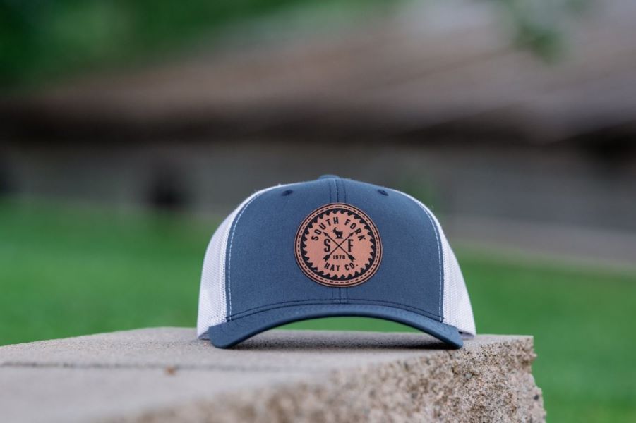 South Fork Co. The Sawblade Trucker Ball Cap SAWBLADE-NVYWHT