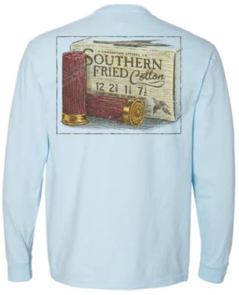 Southern Fried Cotton Chambray Dove Hunt Graphic Longsleeve T-Shirt SFM31966