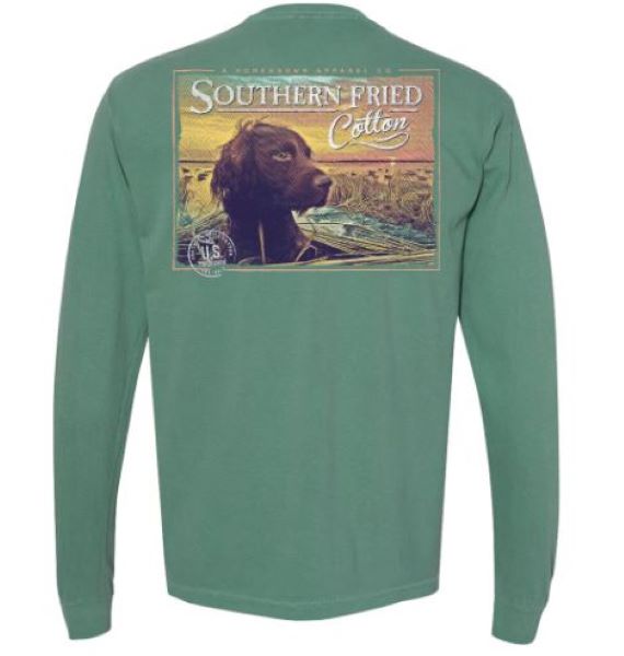 Southern Fried Cotton Light Green Gauge Chocolate Lab Graphic Tee Shirt SFM31919