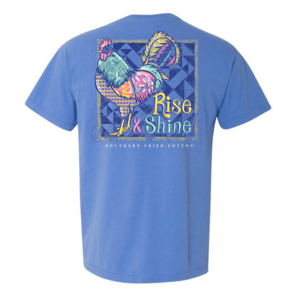 Southern Fried Cotton Mystic Blue Rise & Shine Tee Shirt SFM11871