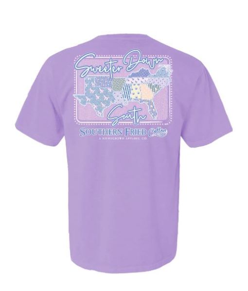Southern Fried Cotton Orchid Sweeter Down South T-Shirt SFM11874