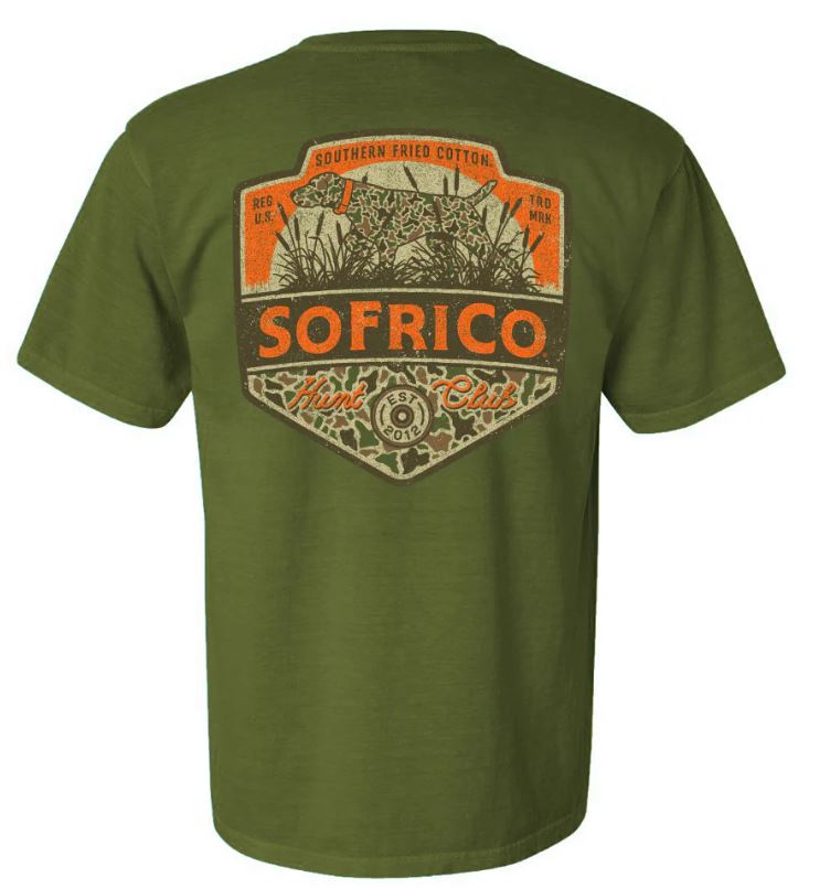Southern Fried Cotton Sage Green Pointer Label Short Sleeve Tshirt SFM12051