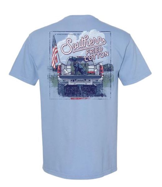 Southern Fried Cotton Washed Denim color Fly 'Em High T-Shirt SFM11854