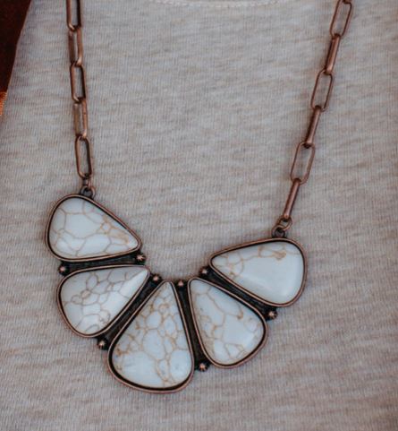 Southern Grace Moth To The Flame Cream Stone Necklace AN9917