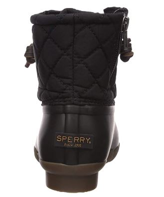 Sperry Black Matte Children Salwater Water Resistant Boots STK161233