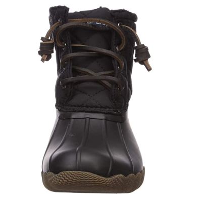 Sperry Black Matte Children Salwater Water Resistant Boots STK161233