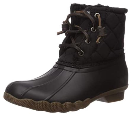 Sperry Black Matte Children Salwater Water Resistant Boots STK161233