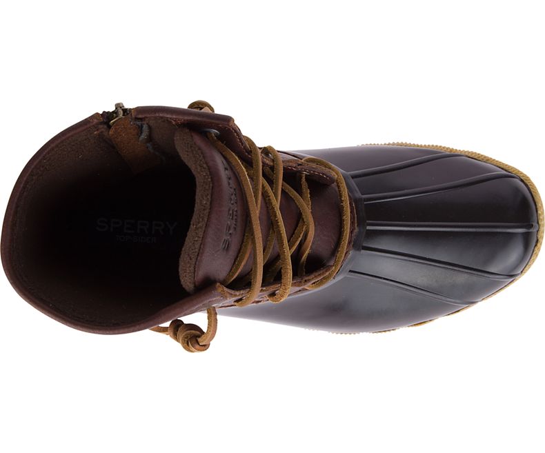 Sperry Tan/Dark Brown Womens Duck Boots Saltwater STS91176