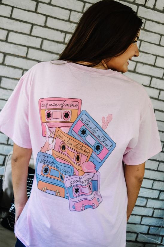 Spirit +Tribe Pink Gildan 90s Country Music Women's T-Shirt 90SCOUNTRYTEE