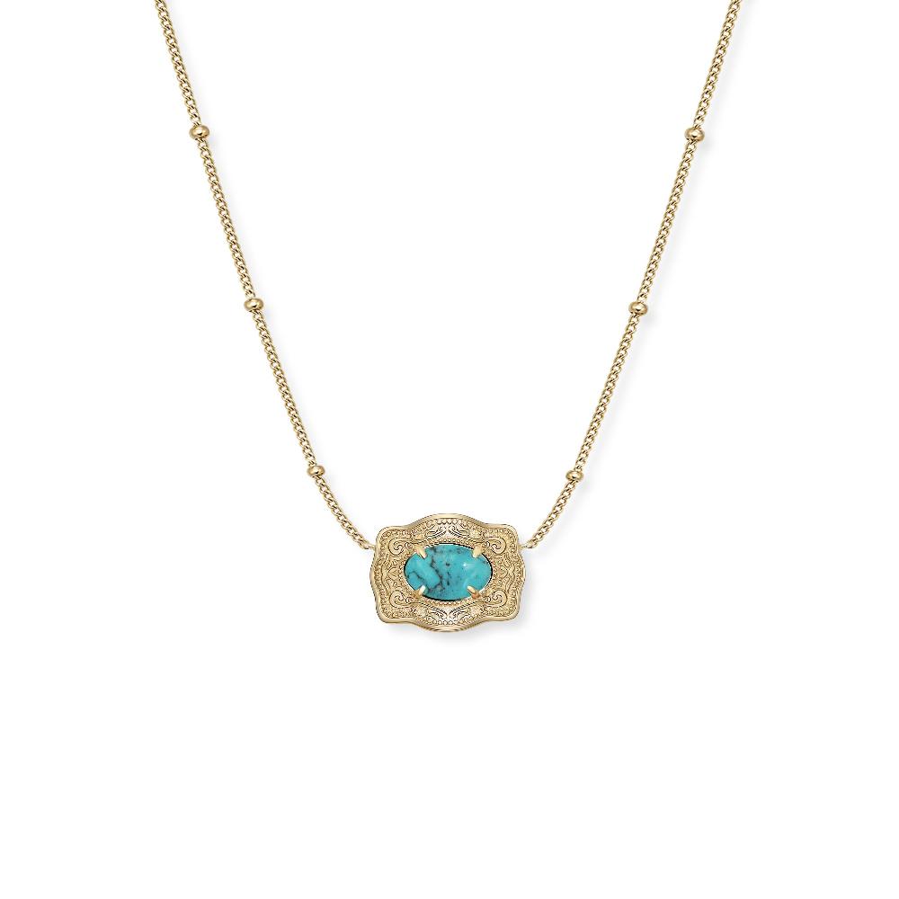 Spurwest Gold Oasis Mini Belt Buckle Necklace U-NK-GLD-BC-109