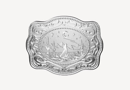 Spurwest Silver Long Horn Mini Belt Buckle Ring SLV-RNG-112