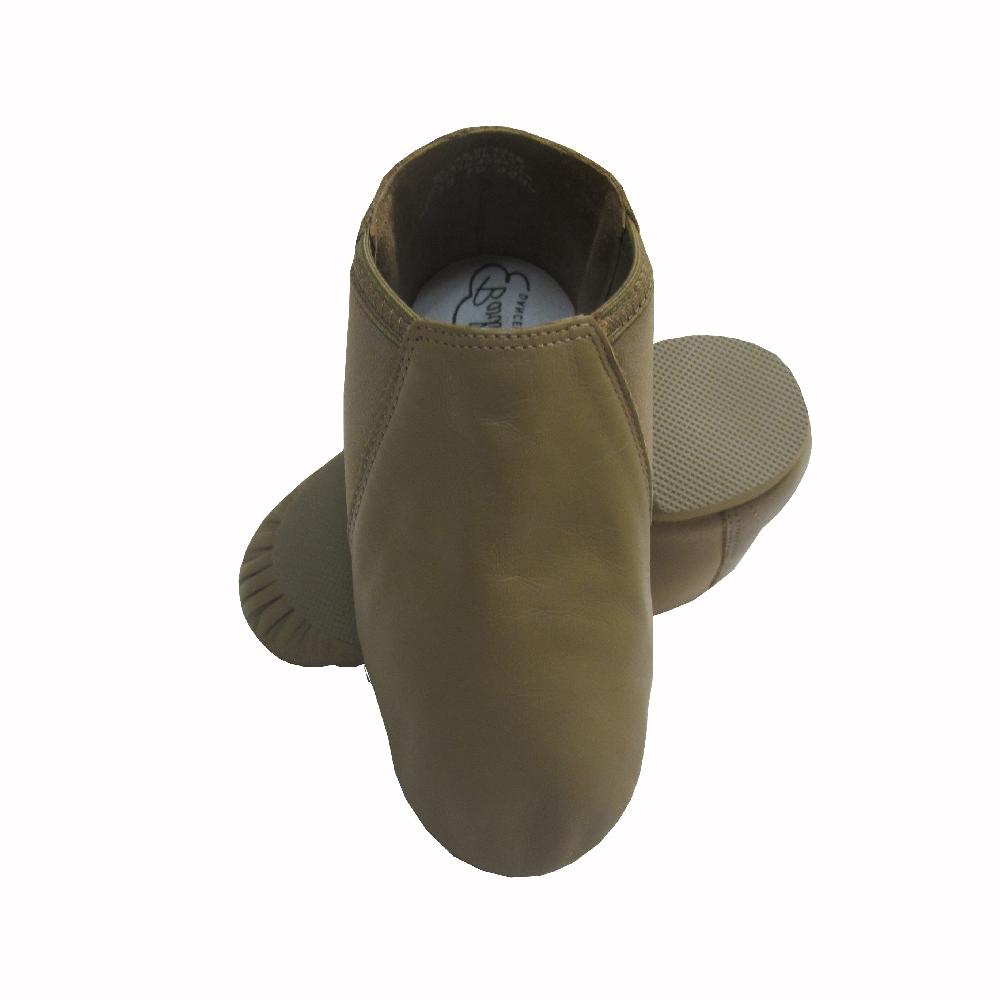 SSJB56C Child Tan Leather With Elastic Neoprene Jazz Shoes