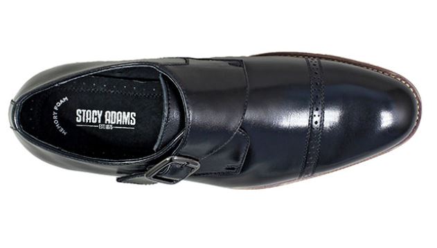 Stacy Adams Black Desmond Cap Toe Monk Strap Mens Dress Shoes 25162-001