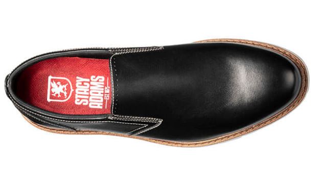 Stacy Adams Black Sideline Plain Toe Mens Slip On Shoes 25419-001