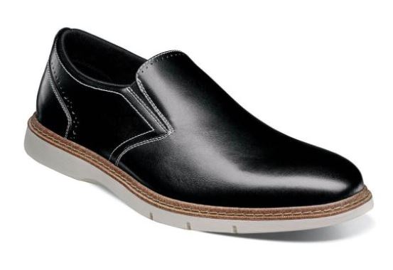 Stacy Adams Black Sideline Plain Toe Mens Slip On Shoes 25419-001