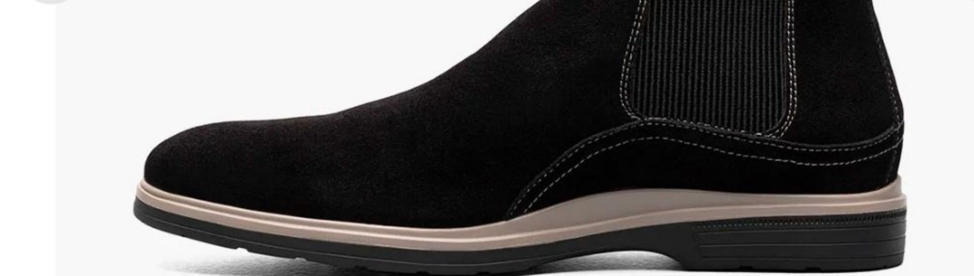 Stacy Adams Black Suede Tigran Plain Toe Men's Chelsea Boots 25548-BLACK