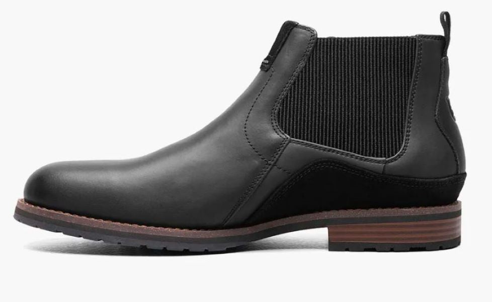 Stacy Adams Black Waxy Oskar Plain Toe Chelsea Boot 25554-010