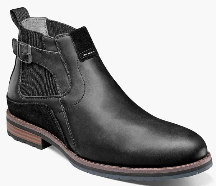 Stacy Adams Black Waxy Oskar Plain Toe Chelsea Boot 25554-010
