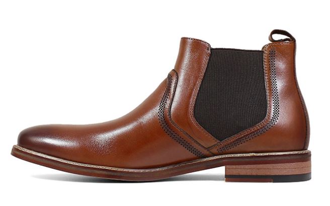 Stacy Adams Cognac Altair Plain Toe Chelsea Mens Dress Boots 25301-221
