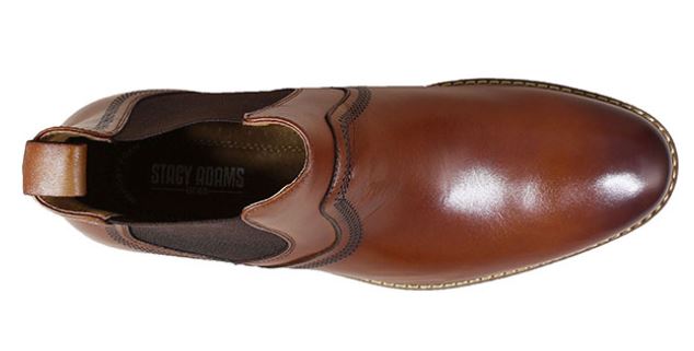 Stacy Adams Cognac Altair Plain Toe Chelsea Mens Dress Boots 25301-221