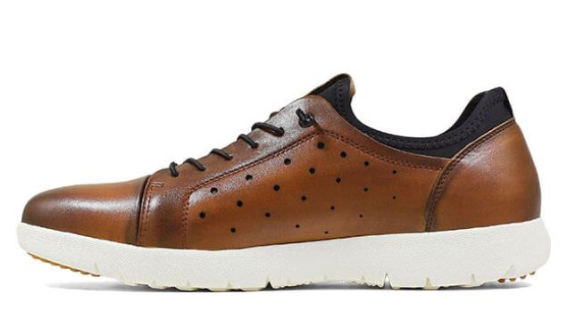 Stacy Adams Cognac Halden Cap Toe Elastic Lace Up Mens Shoe 25382-221