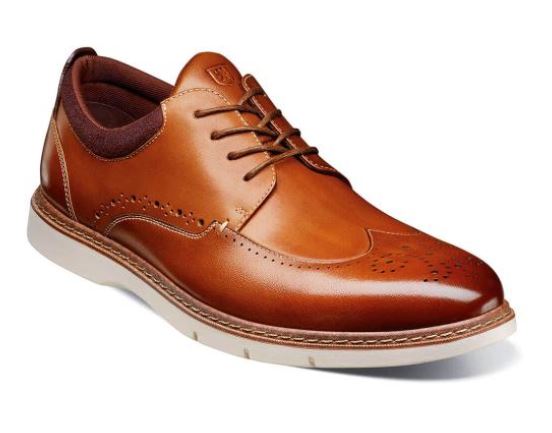 Stacy Adams Cognac Synergy Wingtip Mens Oxford Shoes 25418-221